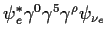 $\psi_e^* \gamma ^0 \gamma ^5 \gamma ^\rho \psi_{\nu_e}$