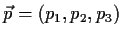 $\vec p =
(p_1,p_2,p_3)$